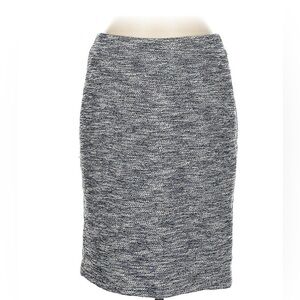 Ann Taylor Black and White Boucle Tweed Pencil Skirt 00P